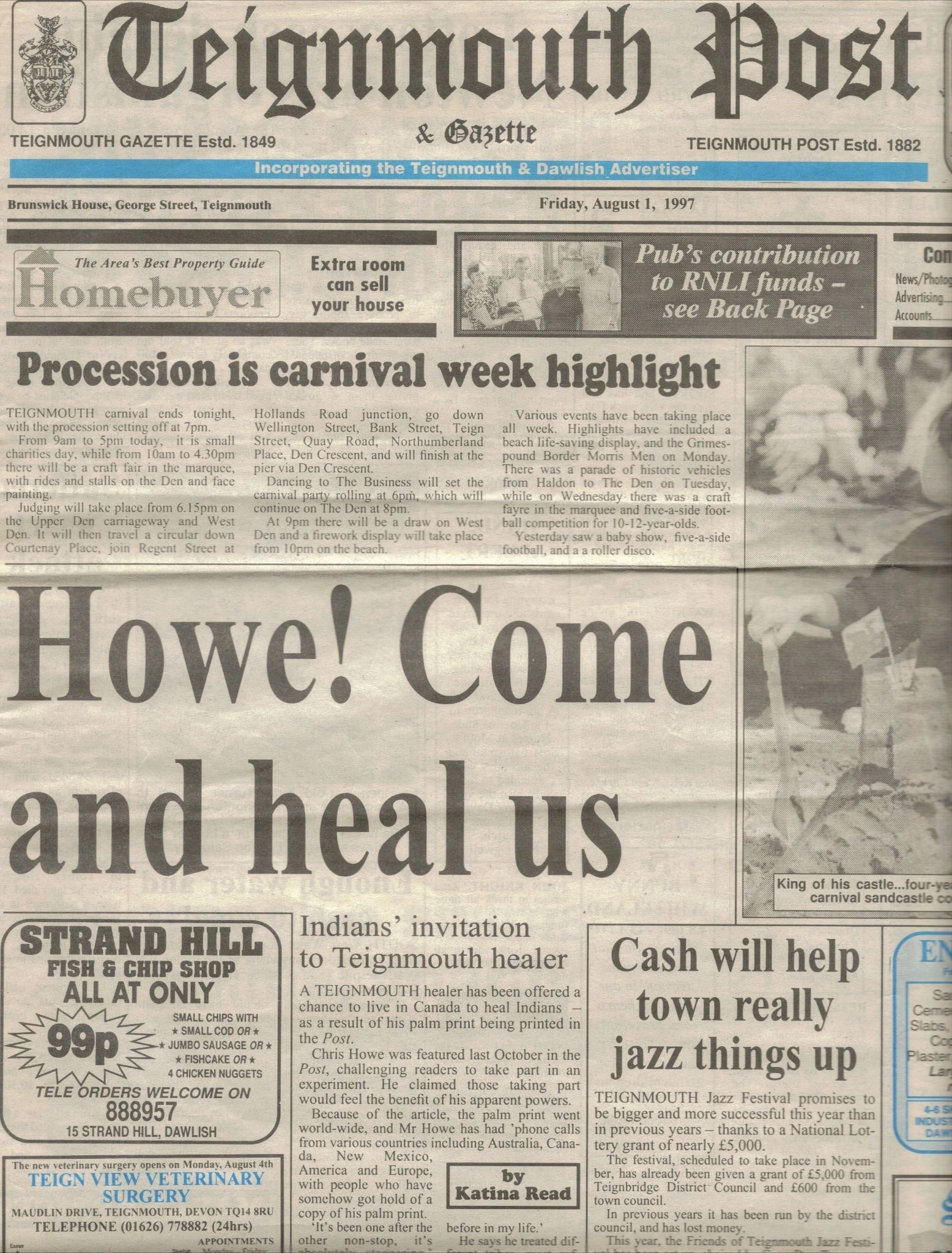 Teignmouth Post & Gazette — Howe! Come and heal us
